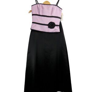 Jessica McClintock Dress Women 5/6 Purple Black Two Piece Maxi Skirt Vintage NEW